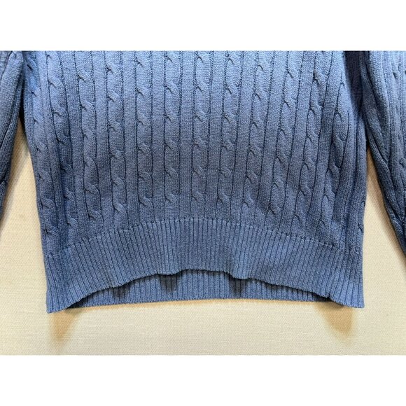 St. John's Bay Women's Fisherman Cable Knit Pullover Sweater Size PL Blue - Picture 6 of 11